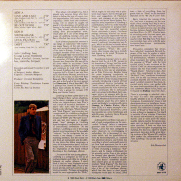 John Lindberg Trio (2) With George Lewis And Barry Altschul : Give And Take (LP, Album)