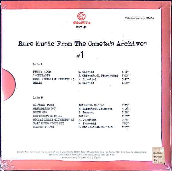 Various : Rare Music From The Cometa's Archives #1 (LP, Comp, 180)