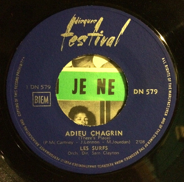 Les Surfs : Adieu Chagrin (7", Single, Mono, Gre)