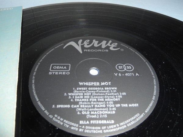 Ella Fitzgerald With Marty Paich Orchestra : Whisper Not (LP)