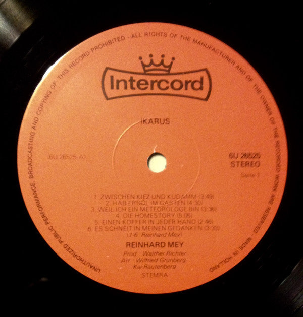 Reinhard Mey : Ikarus (LP, Album)