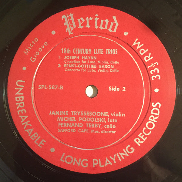 Trio au luth de Bruxelles : 18th Century Lute Trios (LP)