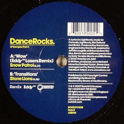 Snow Patrol / Stone Lions : Dance Rocks LP Sampler Part 1 (7", Single, Smplr)