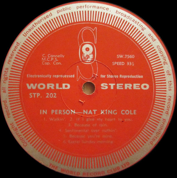 Nat King Cole : In Person (LP)
