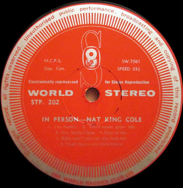 Nat King Cole : In Person (LP)