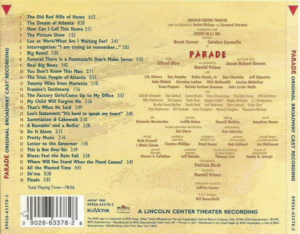 Jason Robert Brown : Parade (Original Broadway Cast Recording) (CD, Album)