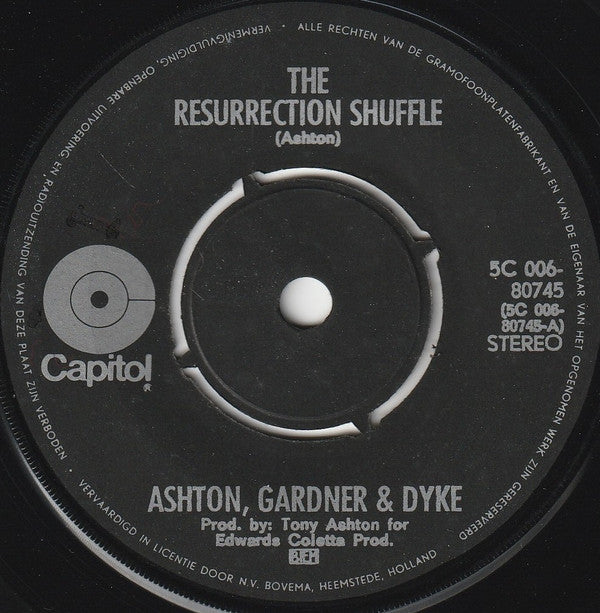 Ashton, Gardner & Dyke : The Resurrection Shuffle (7", Single, Gre)