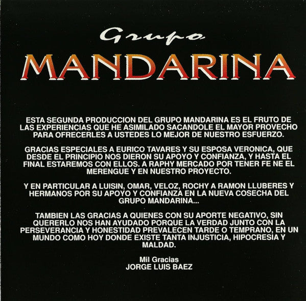 Grupo Mandarina : Caliente (Merenge Y Algo Mas) (CD, Album)
