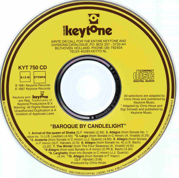 Chris Hinze , Featuring: Siegfried Schwab : Baroque By Candlelight (CD, Album)