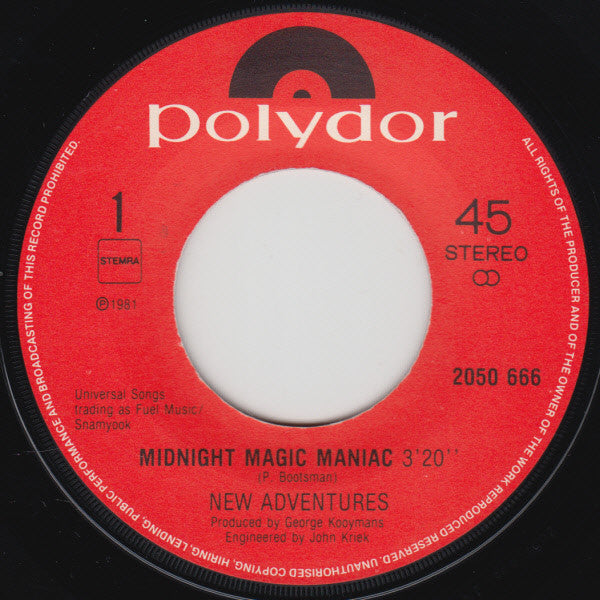 New Adventures : Midnight Magic Maniac (7", Single)