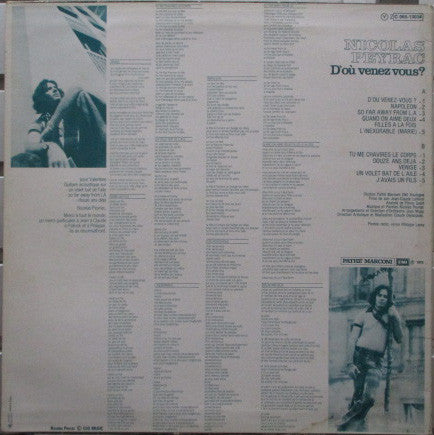 Nicolas Peyrac : D'Où Venez-Vous? (LP, Album)