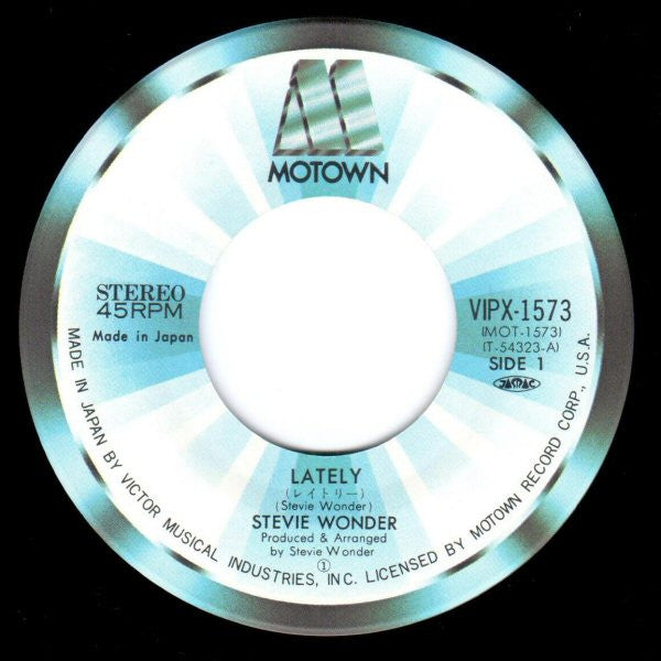 Stevie Wonder : Lately (7", Single)
