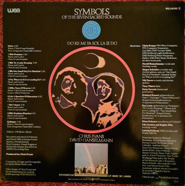 Chris Evans-Ironside - David Hanselmann : Symbols Of The Seven Sacred Sounds (LP, Album)