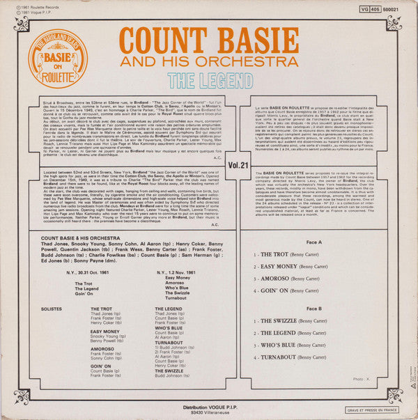 Count Basie Orchestra : The Legend (LP, Album, RE)
