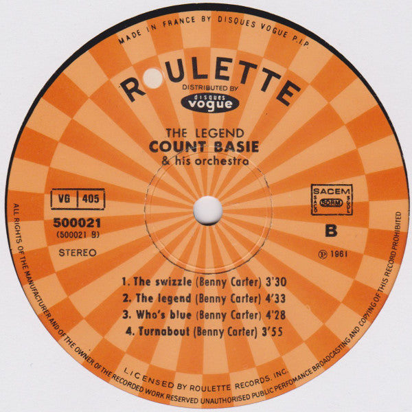 Count Basie Orchestra : The Legend (LP, Album, RE)