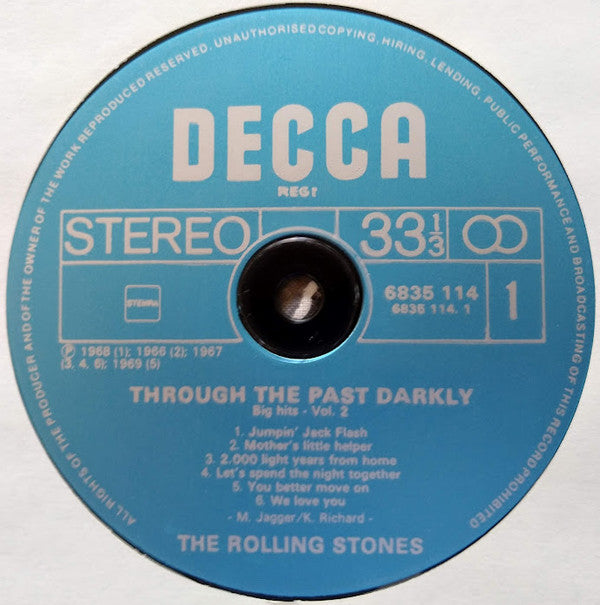 The Rolling Stones : Through The Past, Darkly (Big Hits Vol. 2) (LP, Comp, RE)