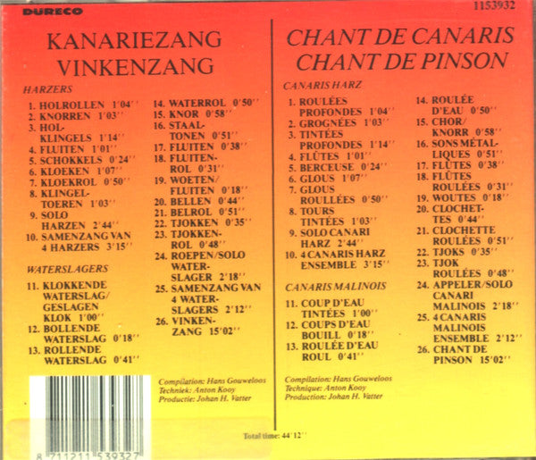 No Artist : Kanariezang / Chant De Canaris / Vinkenzang / Chant De Pinson (CD)