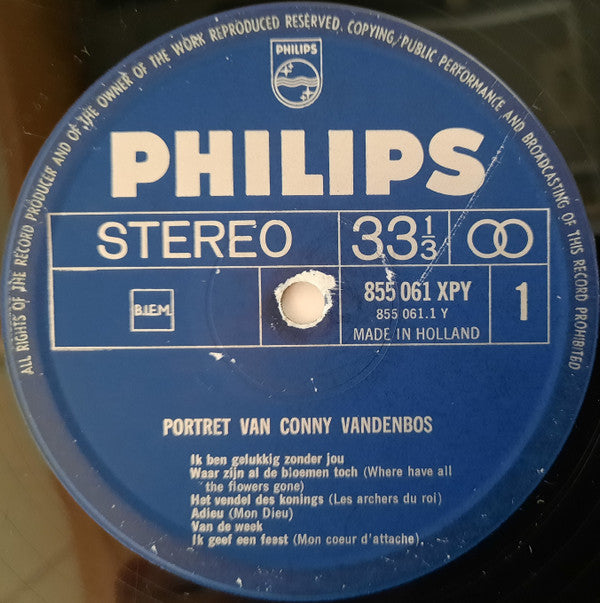 Conny Vandenbos : Portret Van Conny Vandenbos (LP, Comp)