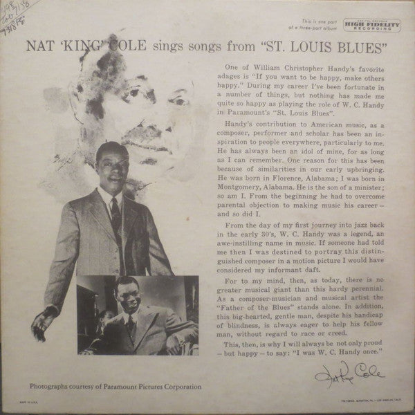 Nat King Cole : St. Louis Blues, Part 3 (7", EP, Mono)