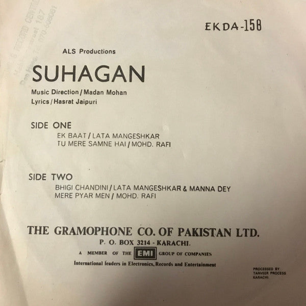 Madan Mohan : Suhagan (7", EP)