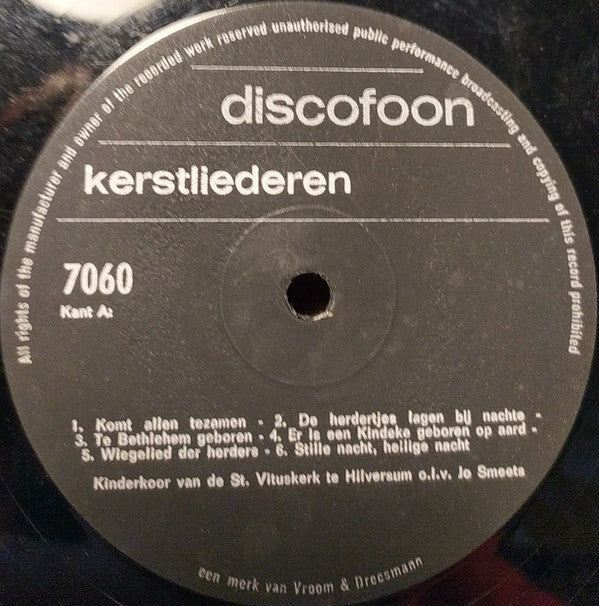 Kinderkoor Van De St. Vituskerk Te Hilversum O.L.V. Jo Smeets (4) : Kerstliederen (LP, Mono)