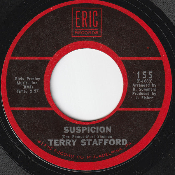 Terry Stafford : Suspicion / I'll Touch A Star (7", Single, Mono, RE, Styrene)