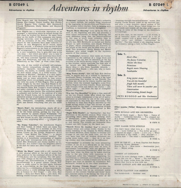 Pete Rugolo Orchestra : Adventures In Rhythm (LP, Album)