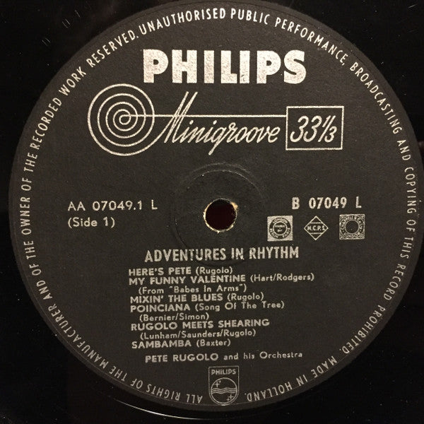 Pete Rugolo Orchestra : Adventures In Rhythm (LP, Album)
