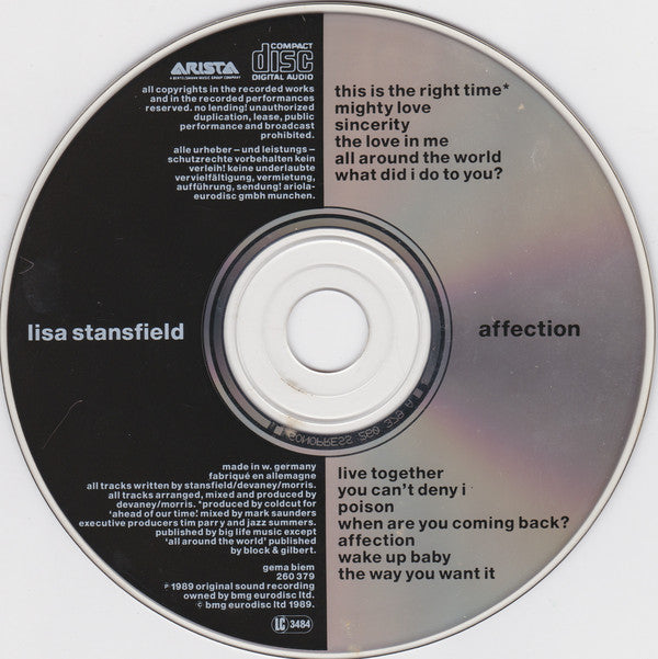 Lisa Stansfield : Affection (CD, Album)