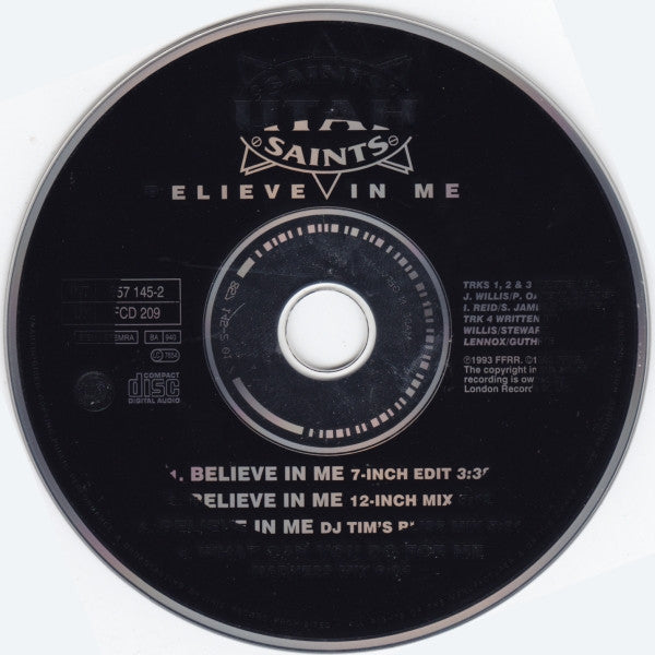 Utah Saints : Believe In Me (CD, Single, Ger)