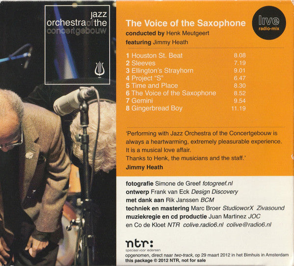 Jazz Orchestra Of The Concertgebouw Featuring  Jimmy Heath : The Voice Of The Saxophone (CD, Promo)