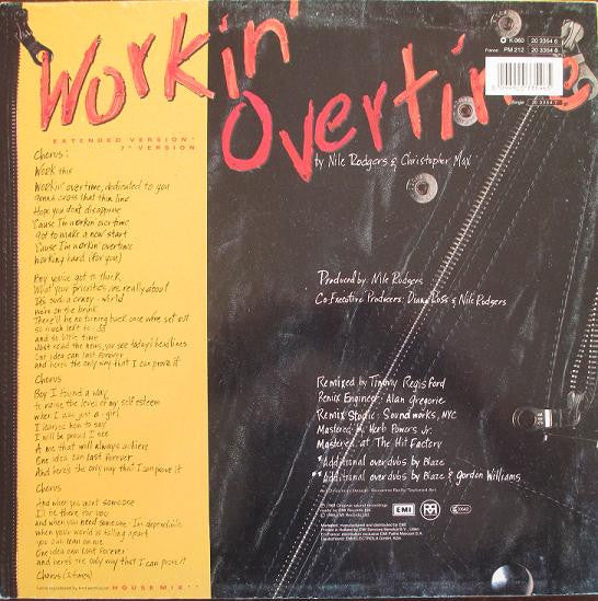 Diana Ross : Workin' Overtime (12", Maxi)
