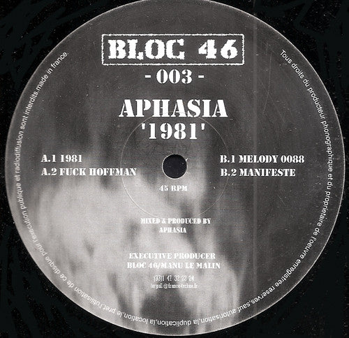 Aphasia : 1981 (12")