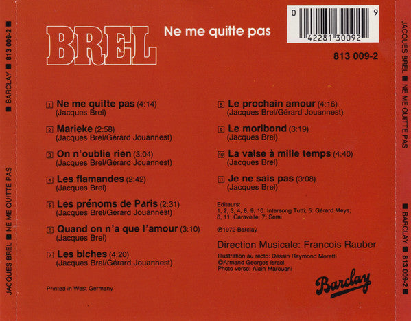 Jacques Brel : Ne Me Quitte Pas (CD, Album, RE)