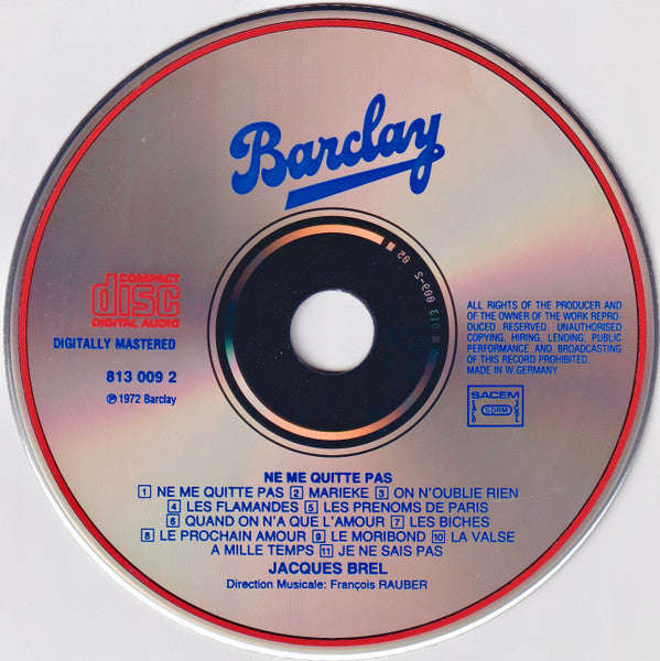 Jacques Brel : Ne Me Quitte Pas (CD, Album, RE)