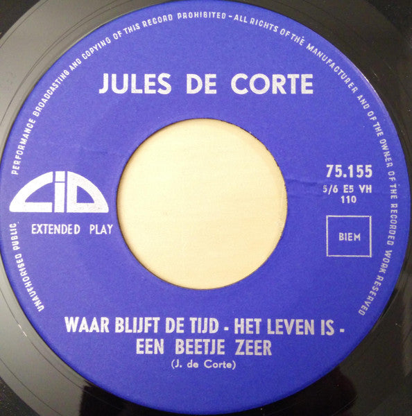 Jules de Corte : Levensliedjes Volume I (7", EP)