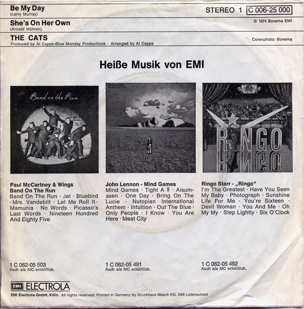 The Cats : Be My Day (7", Single)