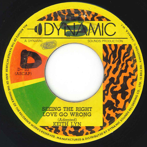 Keith Lyn : Why Don't They Understand / Seeing The Right Love Go Wrong (7")