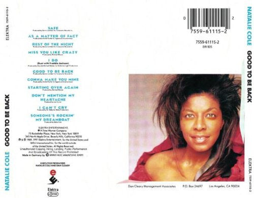 Natalie Cole : Good To Be Back (CD, Album, RE)
