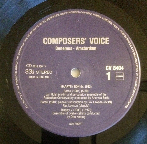 Maarten Bon : Boréal / Display V / Nee, Die Idee(ën (a.t.) / Display IV (LP)