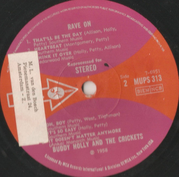 Buddy Holly : Rave On (LP, Comp)