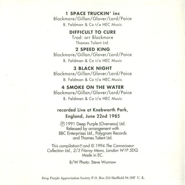 Deep Purple : On Stage - Black Night (CD, Comp)