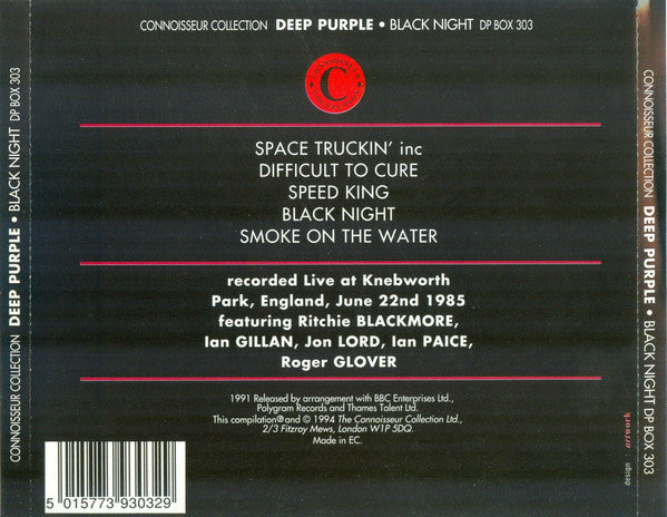 Deep Purple : On Stage - Black Night (CD, Comp)