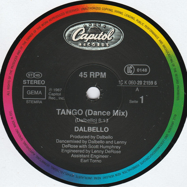 Lisa Dal Bello : Tango (12", Maxi)