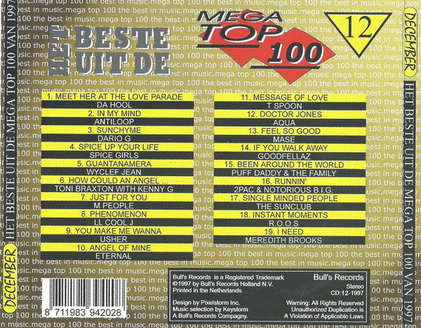 Various : Het Beste Uit De Enige Echte Mega Top 100 1997 Volume 12 December (CD, Comp, Unofficial)