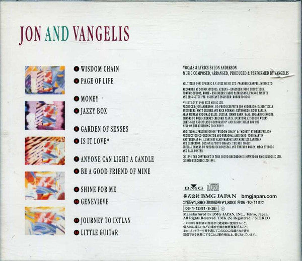 Jon & Vangelis : Page Of Life (CD, Album, RE, RM)