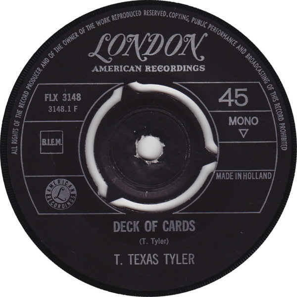 T. Texas Tyler : Deck of Cards (7", Single, Mono)