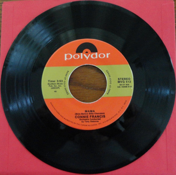 Connie Francis : Lipstick On Your Collar / Mama (7", Single, RE)