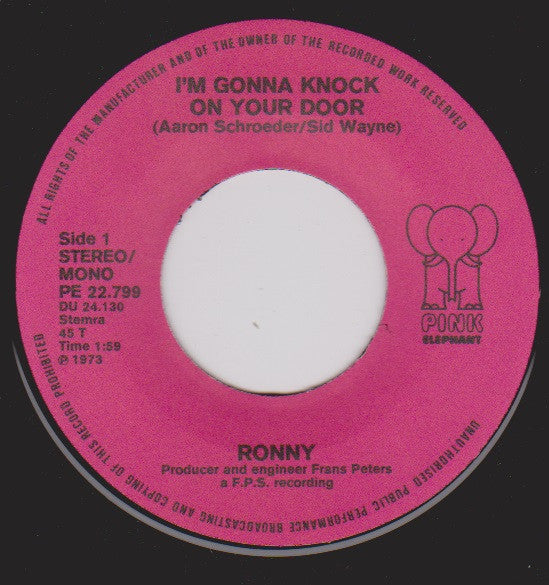 Ronny Lu : I'm Gonna Knock On Your Door (7", Single)