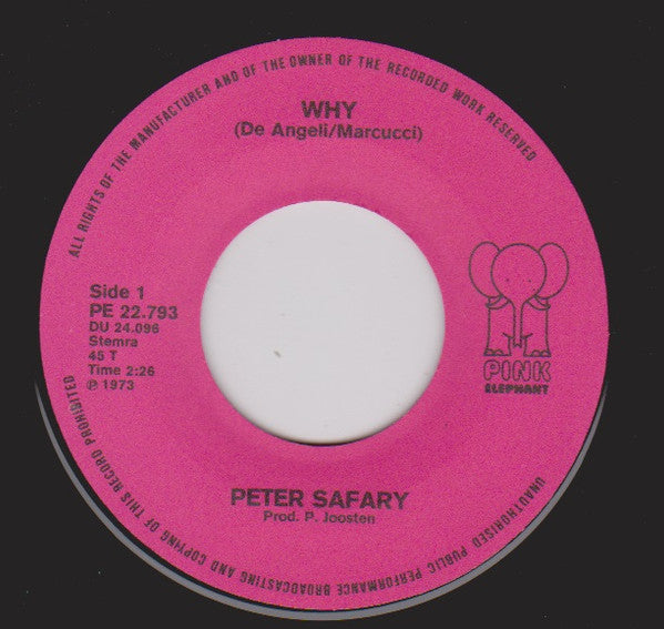 Peter Safari : Why (7", Single)